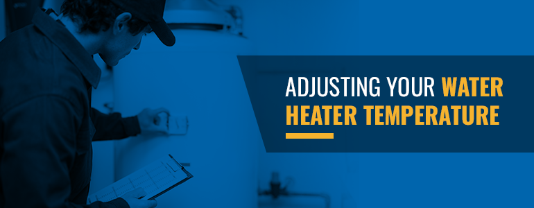 Adjust water heater temperature graphic