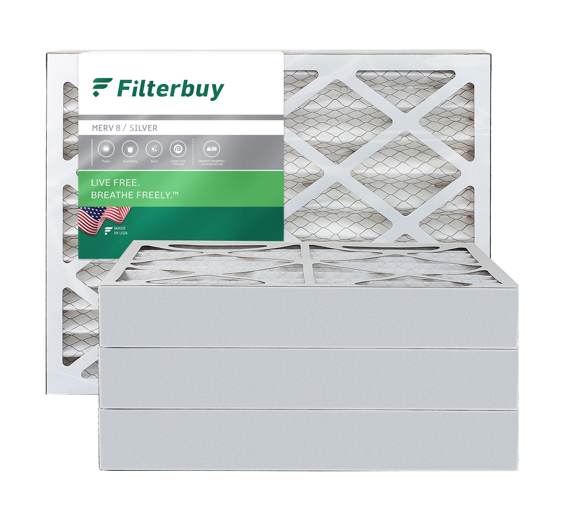 Filterbuy 16x25x4 MERV 8 Air Filter