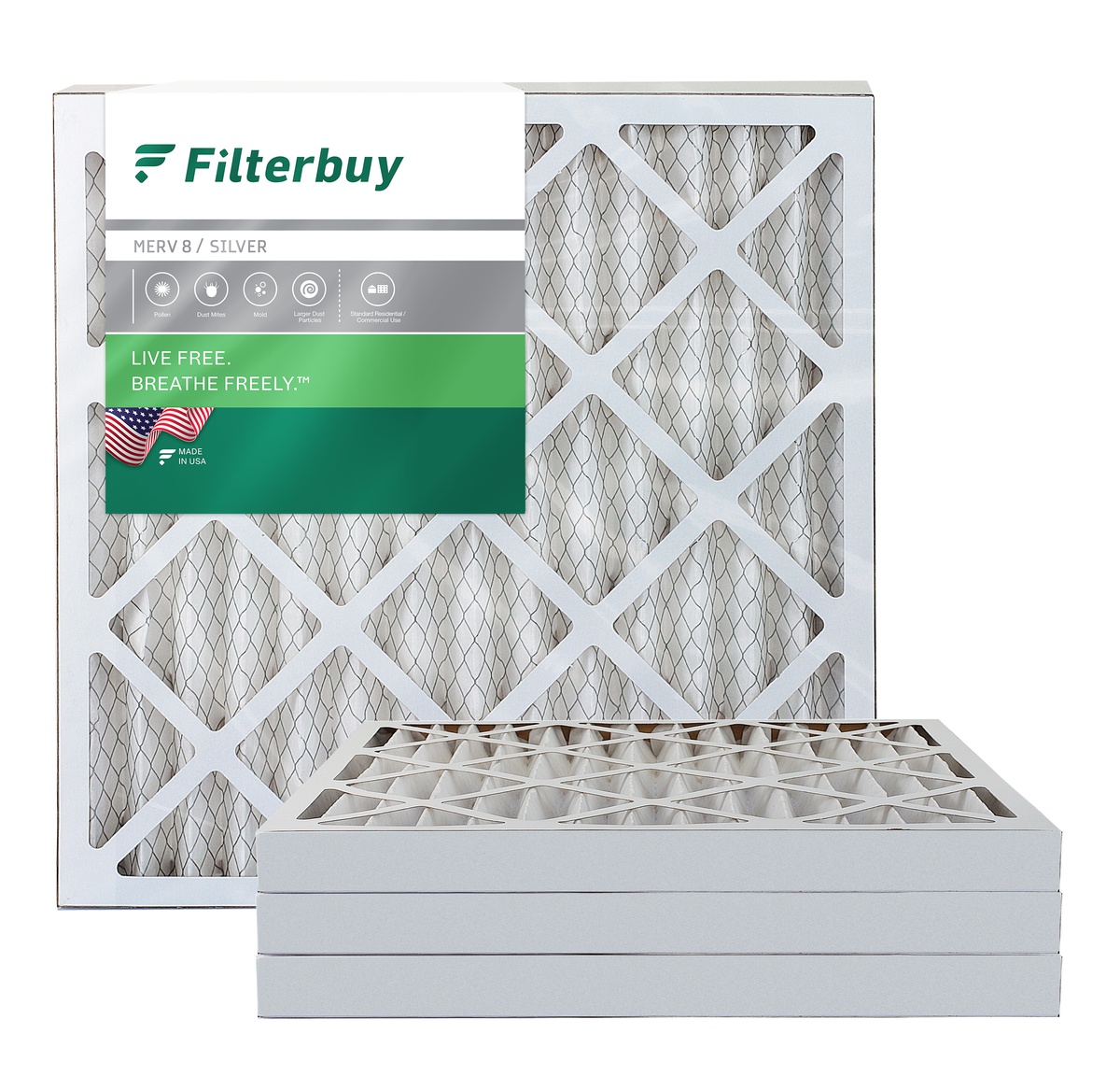 Filterbuy 20x20x2 MERV 8 Air Filter