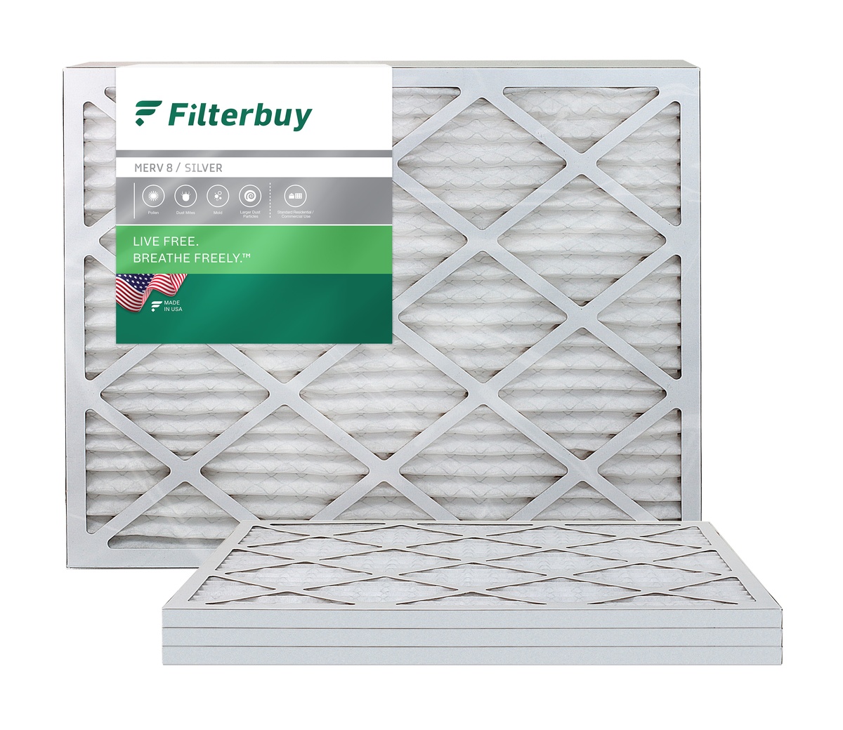 Filterbuy 20x25x1 MERV 8 Air Filter